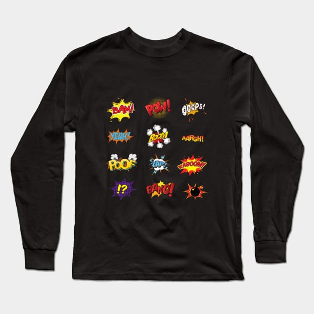 comic books Long Sleeve T-Shirt by Wavey's